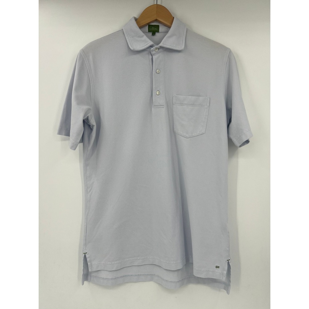 Sid Mashburn Size M Light Blue Cotton Pique Short Sleeve Pocket Polo Shirt